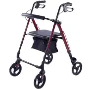 EQUIPMED 4 Wheel Lightweight Rollator Walker, Aluminium Frame, Seat, Carry Bag