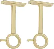 HOJLKLD Ceiling-Mount Curtain Rod Brackets, Heavy Duty Ceiling and Wall Curtain Rod Holder for 1 Inch Drape Pole (Gold (Set of 2))
