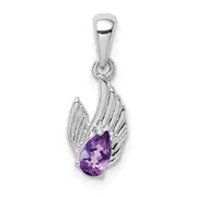 Sterling Silver Amethyst Wing Pendant