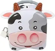 NAMOARLY Creative Milk Cow Tinplate Saving Box Cartoon Piggy Bank with Capacity for Coins and Notes Birthday Present for Boy Girl