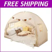 Kids Bed Canopy Tent - Full Size Privacy Space with Fiberglass Poles