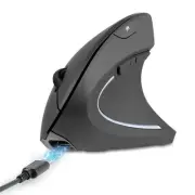 PERIMICE-713R Wireless Rechargeable Vertical Mouse - Duo Wired and Wireless C...