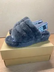 UGG Women's Fluff Yeah Sandal Slides US 6 Charcoal Gray