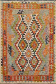 Flat Weave Reversible Kilim Southwestern Area Rug 5'x6' Geometric Oriental Rug