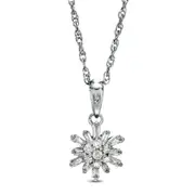 0.2 CT. T.W. Baguette and Round Natural Diamond Sunburst Pendant in 10K White Gold