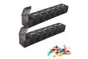 STORFEX Pill Organizer 7-Day - Black 2 Pack
