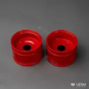Red Metal Rear Wheel Hubs for LESU 1/14 RC Hydraulic Tractor AOUE-1050 DIY Accs