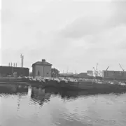 Barges in dock Ringsend Co Dublin Ireland Railway OLD PHOTO