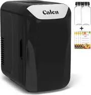 CALEN Mini Fridge with 2 Bottles, 6L/8 Cans Mini Fridge for Bedroom, Skincare Fr