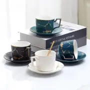 Marble Ceramic Coffee Cup Saucer Spoon Set Nordic Tea Cup Set Teacup Cafe Cup