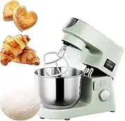 Stand Mixer, 6.2L Dough Mixer, 6 Speed Electric Kitchen Mixer, 25°C-35°c Constant Temperature Fermentation, with Stirring Paddle, Egg Cage, S Type Dough Hook, Dust Cover, Vegetable cutting accessories