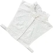[VALICLUD] False Collar Necklace Cream Lace Scarf Tunic Tops Women White Lace Tie Antique Lace Collars Fake Blouses Vintage Blouse Dress Jewelry Clothing Collared Hoops Bead Chiffon Black