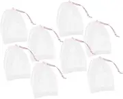 LALADEFIEE 8pcs Alloy Buckle Face Cleaning Foaming Net Soap Net Bag Exfoliating Mesh