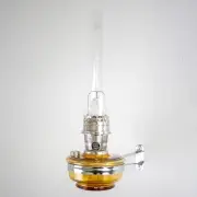Aladdin Wall Mount Oil Lamp, Genie III Regency Fuel Lighting, Amber Glass,Nickel