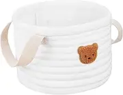 BESPORTBLE Storage Bin Bear Basket Adorable Fabric Organizer for Diapers Clothes Versatile Nappy Storage with Sturdy Handles for Nursery and Home Use