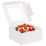 32pcs Cake Boxes, 10x10x5 Inch Cake Box With Window, Bakery Boxes Pastry Boxe...