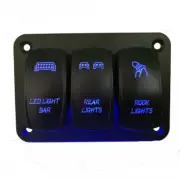 3 Gang Toggle Rocker Switch Panel Blue LED Light For Car Marine Boat Waterproof (for: Fiat)