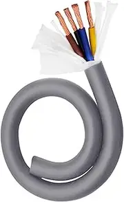Oxygen-Free Copper Wire 2-5 Core Flexible Drag Chain Cable Shielded Cable High Flexibility Anti-Bending UL Certification Suitable for Robots, CNC Machine Tools, Trailers(6.0mm²-5C,98ft)