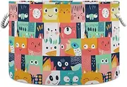 Cartoon Funny Animals Colorful Plaid storage basket folding and waterproof storage containers baskets with sturdy handle Hamper Decor Decoracion for kid gift dorm