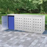 Quadruple Wheelie Bin Shed 240 L Stainless Steel vidaXL