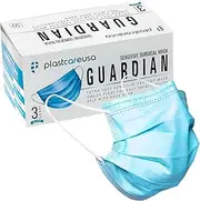 Box of 50 4-Ply ASTM Level 3 Face Masks, Disposable (Blue) by PlastCare USA