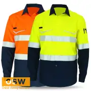 HI VIS DAY/NIGHT RIP STOP SOFT & STRONG COTTON AIRFLOW WORK LONG SLEEVE SHIRT