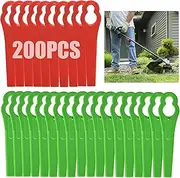 200 Pcs Plastic Grass Trimmer Blades, 83 mm Mower Cutting Cordless Strimmer Blades Garden Mower Replacement Blades for Swift Ryobi VonHaus Grass Strimmer Lawn Field Garden Orchard