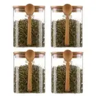 4PCS Candy Jars with Lids Clear Spice Jars, Small Food Storage Containers Z4O6