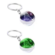 NNEOBA 1pc Constellation Luminous Keychain Glass Ball Pendant Zodiac Keychain Glow In The Dark Key Chain Holder