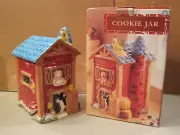 Barn Farmhouse Animals Ceramic Cookie Jar New In Box CKAO