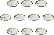 Set of 10, White Tenmoku Barley Cutlet 3.5 Plates, 4.1 x 0.4 inches (10.5 x 1 cm), Small Plates, Setomonohonpo