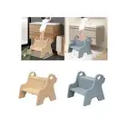 Wooden Step Stool Two Step Bench Shoes Changing Multipurpose Washing Potty Chair