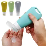 Silicone Empty Bottle Travel Cosmetic Container Squeezable Lotion Shampoo 90ml ✯