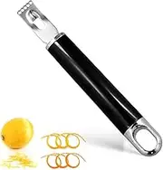 Channel Knife, Triangle Stainless Steel Channel Knife with Hanging Loop Multifunctional Fruit Peeler Lemon Zester Citrus Peeler Fruit Carving Tools for Home Kitchen Bar Restaurant