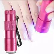 Mini Uv Led Nail Lamp, Handheld Nail Art Uv Press Light Presser with Silicone Head Portable Handheld Nail Glitter Embossing Assistant Mini Phototherapy Lamp Nail Seal Quick Dry Lamp