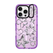 iPhone 16 Pro Impact Ring Stand Case MagSafe Compatible Chrome Doodles