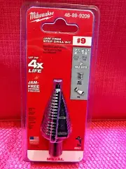 Milwaukee 48-89-9209 #9 Jam Free Step Drill Bit ~NEW/Sealed
