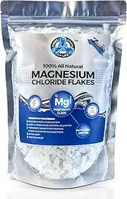 All Natural Magnesium Chloride Flakes, Best Pure Zechstein Inside for Baths, Foot Soaks and Relaxation - 0.9kg bulk bag