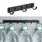 Sleek Aluminum Hanger Coat Towel Hat Clothes Rack in Black with 5 Hooks
