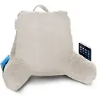 Reading Pillow Shredded Memory Foam Backrest, Bed Pillow with Arms & Pockets