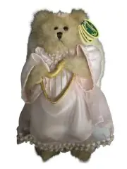 Bearington Collection Angel Bear with Harp, Bernadette, 10" Tall