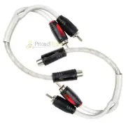 2 Pack 1 Female to 2 Male RCA Splitter Triple Shield Inteconnect Car Home Audio