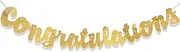 Unique Congratulations Gold Foil Script Jointed Banner Jointed Banner, Gold