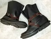 Trippen Fold Boots black leather brown strap size 38 us 8