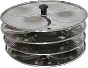 4 Rack 100% Stainless Steel IDLI Cooker Steamer Stand Rack IDLI Stand 16 IDLI Maker