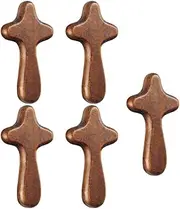 Ciieeo 5pcs Simple Wood Cross DIY Small Cross Pendant Catholicism Wood Crosses Religious