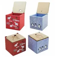 在飛比找蝦皮購物優惠-紅色款北極熊 藍色款企鵝 毛氈收納盒 可愛收納盒 超萌毛氈收