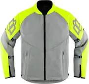 Icon Mesh AF 2023 Motorcycle Textile Jacket, grey-yellow, Size S for Men Grey Yellow