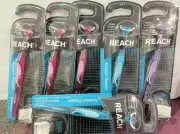 6 Pack REACH ACCESS FLOSSER W/ 8 HEADS EACH Red Blue Purple Johnson&Johnson New