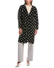 FARM Rio Polka Dot Wool-Blend Fleece Cardigan